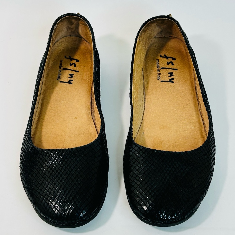 French Sole FS/NY Zeppa Slip-On Flat in Black Snakeskin Leather size 8.5 - Picture 4 of 13